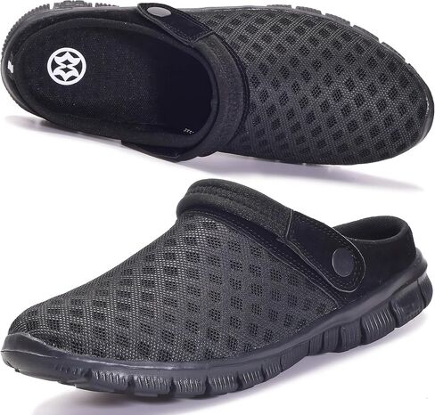 Hsyooes Mens Womens Mules & Clogs Garden Shoes Summer Breathable Mesh Slippers Non-Slip Outdoor Beach Sandals Unisex Blue a,10.5 Women/8 Men,Label Size 42 in Saudi Arabia
