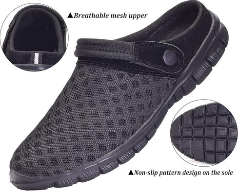 Hsyooes Mens Womens Mules & Clogs Garden Shoes Summer Breathable Mesh Slippers Non-Slip Outdoor Beach Sandals Unisex Blue a,10.5 Women/8 Men,Label Size 42 in Saudi Arabia