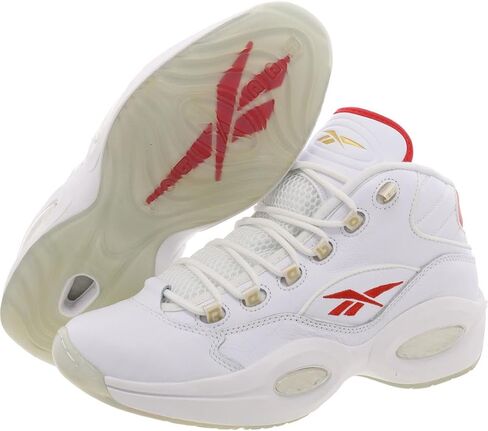 Reebok Question Mid Mens Shoes Size 9, Color: White/Black/Red in Saudi Arabia
