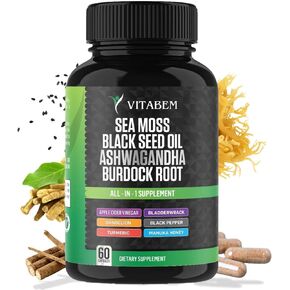 Sea Moss Black Seed Oil Ashwagandha Burdock Root Bladderwrack
