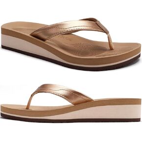 COFACE Flip Flops for Women With Comfortable Arch Support Ladies Fashion Platform Thong Sandals Soft Yoga Mat Sole For Beach/Indoor Outdoor