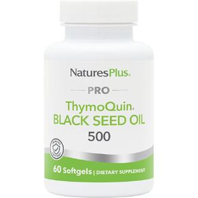 Natures Plus PRO ThymoQuin Black Seed Oil 500 mg - 60 Softgels - Full-Spectrum, Cold-Pressed Oil - Gluten Free - 60 Servings