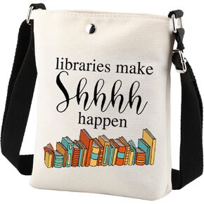 المكتبات تجعل shhh تحدث مضحكا قراءة الكتب عاشق هدايا سفر القراءة القراءة crossbody حقيبة bookworm هدايا البضائع