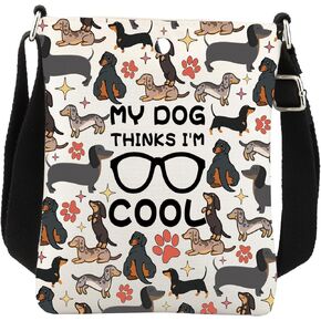 Dachshund Crossbody Bag Dachshund Dog Gifts Dachshund Lovers Gift My Dog Thinks I'm Cool Dachshund Sling Cell Phone Purse Bag