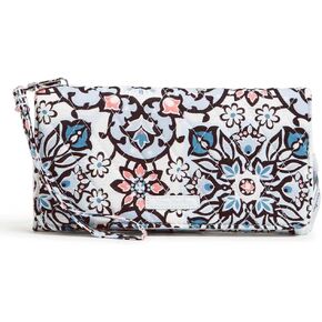 Vera Bradley Rfid Wallet Wristlet Crossbody Bag في القطن ، ميدالية لشبونة