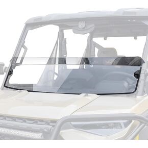 SAUTVS Clear Front Half Windshield for Ranger XP 1000 17-25, Lightly Dustproof Durable PC Half Windscreen for Polaris Ranger XP 1000 / 900 / Crew / Diesel 2017-2025 Accessories, Replace #2883301
