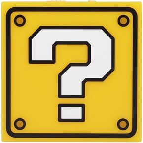 Paladone Super Mario Question Block Night Light, Auto Night Sensor & Portable with Wall Adhesive, Licensed Nintendo Box Lamp