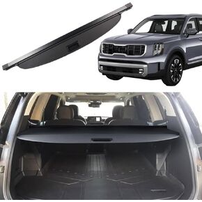 غطاء الشحن لعام 2024 Kia ​​Telluride 2020 2021 2022 2023 2025 إكسسوارات غطاء جذع خلفي غطاء أمان جذع الظل ، الأسود