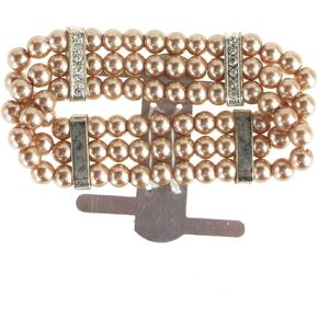 Homeford Corsage Wristlet with Pearl Band, 3/4-Inch (Silver)