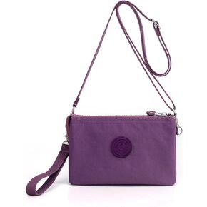 Small Crossbody Bag for Women Lightweight Nylon Shoulder Handbag Multi Pocket Clutch Purse Mobile Phone Bag