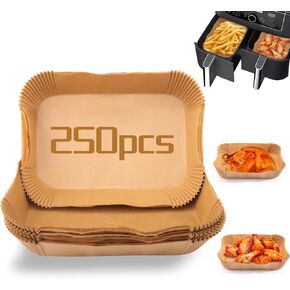 100Pcs Air fryer Baking Paper Rectangular - Air Fryer Baking Liners for Ninja Foodi DualZone 2-Basket Air Fryer DZ201, DZ401, FG551 Foodi Smart XL 6-in-1 Indoor Grill, Ninja Air Fryer Accessories in Kuwait