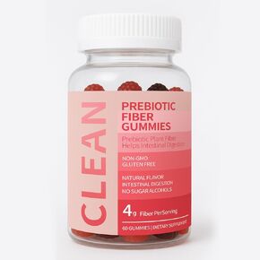 Clean Fiber Gummies for Men, Clean Prebiotic Fiber Gummy, Men Prebiotic Supplement for Digestive Gut Health - 60 Gummies