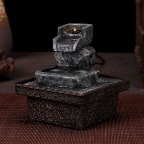 Tabletop Water Fountain Desktop Humidifiers Indoor Waterfall Fountain Home Decoration for Office, Living Room, or Bedroom