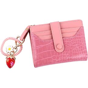 Framendino, Key Chain Wristlet Strawberry Shortcake Wallet Card Holder for Women Purse Handbags Backpack Accessories Pink