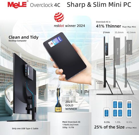MeLE Quieter3Q Fanless Mini PC Windows 11 pro Celeron N5105 16GB 512GB, Portable Desktop HDMI Wifi6 Gigabit Ethernet, Micro PC Unlock Bios Auto Power on, SSD PXE on Astrophotography Telephotography in Saudi Arabia