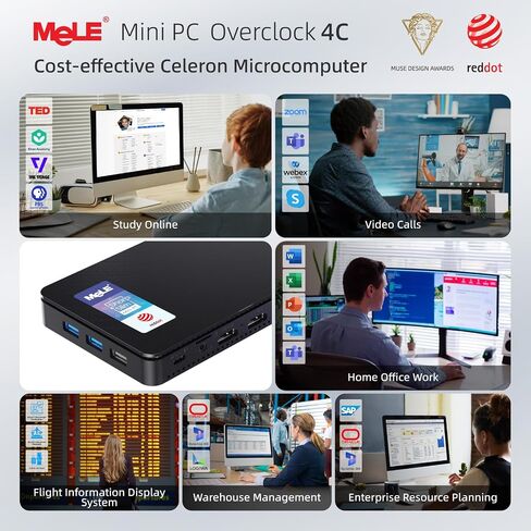 MeLE Quieter3Q Fanless Mini PC Windows 11 pro Celeron N5105 16GB 512GB, Portable Desktop HDMI Wifi6 Gigabit Ethernet, Micro PC Unlock Bios Auto Power on, SSD PXE on Astrophotography Telephotography in Saudi Arabia