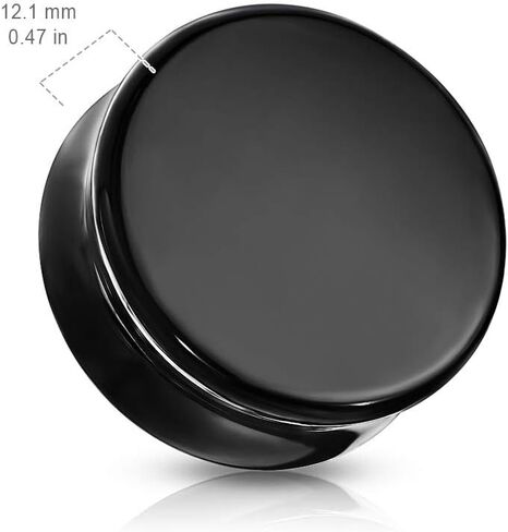 Ear gauges Solid Black Obsidian Ear Plugs soscene Double Saddle in Saudi Arabia