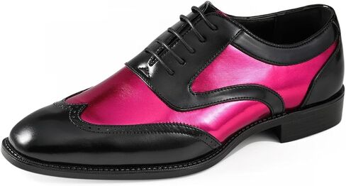 Bolano Lawson, Mens Shoes - Dress Shoes for Men - Oxford Shoes for Men - Tuxedo Shoes - Formal Shoes for Men - Shiny Metallic Shoes - Two-Tone, Mens Wingtip Dress Shoes in Kuwait