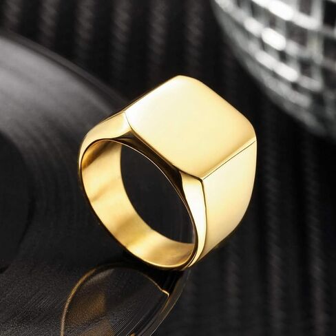 VIBOOS Custom Engraved Initial Monogram Signet Ring for Men Women Boys Mens Rings Stainless Steel, Bundle with Ring Size Adjusters (Silver Color) in Saudi Arabia