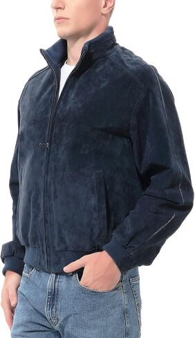 BGSD Men City Lambskin Leather Bomber Jacket (Regular and Big & Tall) in Saudi Arabia