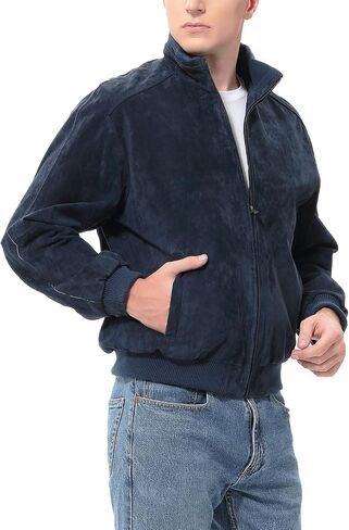 BGSD Men City Lambskin Leather Bomber Jacket (Regular and Big & Tall) in Saudi Arabia