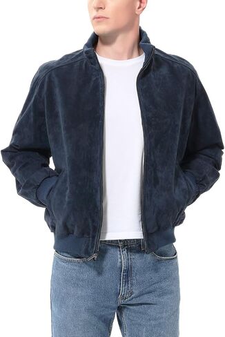 BGSD Men City Lambskin Leather Bomber Jacket (Regular and Big & Tall) in Saudi Arabia