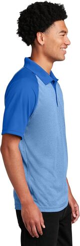 Sport-Tek PosiCharge RacerMesh Raglan Heather Block Polo XL Grey Heather/Black in Kuwait