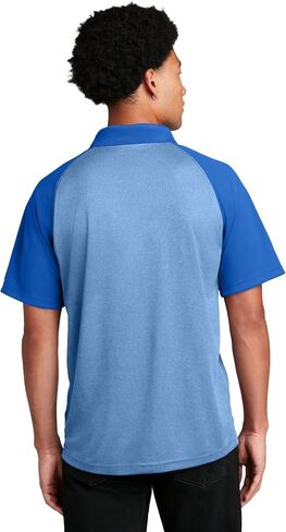 Sport-Tek PosiCharge RacerMesh Raglan Heather Block Polo XL Grey Heather/Black in Kuwait