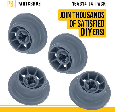 00165314 165314 Dishwasher Rack Wheels (8-Pack) by PartsBroz - Compatible Gaggenau, Kenmore, Thermador, Bosch Dishwasher Replacement Parts - Replaces AP2802428, PS3439123 - Upgraded, Durable Model in Saudi Arabia