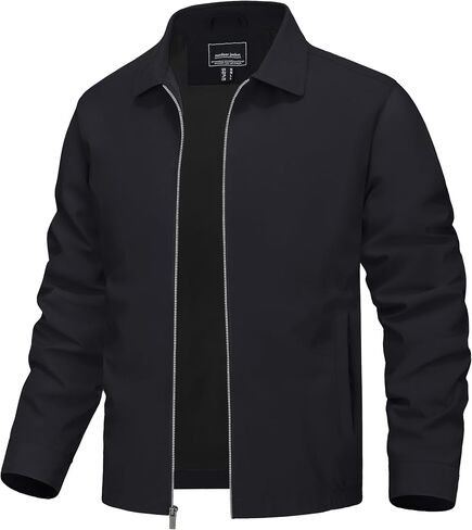 TACVASEN Mens Lightweight Windbreaker Full Zip Up Laydown Collar Jackets Light Casual Coat with Zip Pockets in Saudi Arabia