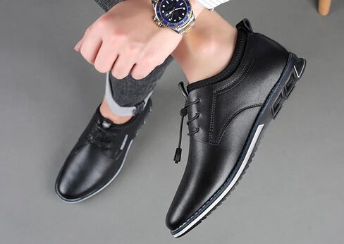 Veslesth Men Casual Luxury Sneakers Leather Loafers Comfort Walking Shoes Fashion Driving Shoes for Male Business Work Office Dress Outdoor in Kuwait