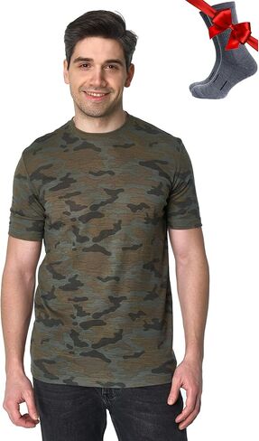 Merino Wool T-Shirt Mens - Merino Wool Undershirt Thermal Shirt for Men and Hiking Socks in Kuwait