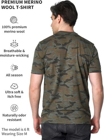 Merino Wool T-Shirt Mens - Merino Wool Undershirt Thermal Shirt for Men and Hiking Socks in Kuwait