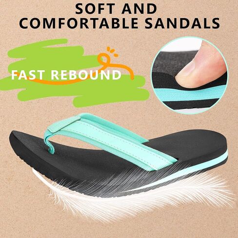 Women's Flip Flops Ladies Sandals Comfy Lightweight Thong Cushion Summer Beach Walking Indoor Outdoor in Kuwait
