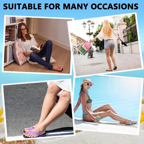 Women's Flip Flops Ladies Sandals Comfy Lightweight Thong Cushion Summer Beach Walking Indoor Outdoor in Kuwait