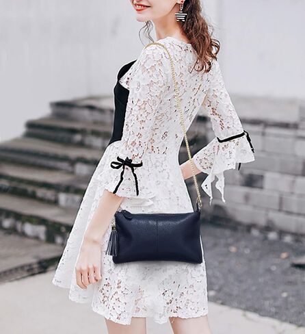 YALUXE Genuine Leather Wristlet Handbags Purses Cell Phone Pocket Clutch Wallet Crossbody Bags for Women in Kuwait