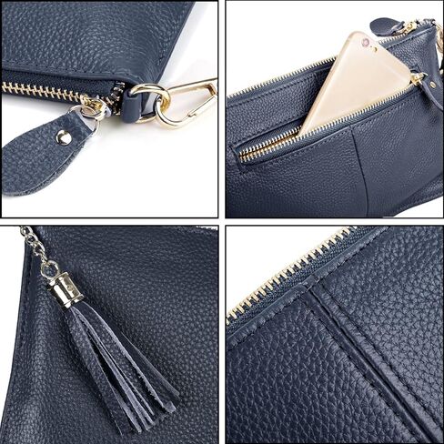 YALUXE Genuine Leather Wristlet Handbags Purses Cell Phone Pocket Clutch Wallet Crossbody Bags for Women in Kuwait