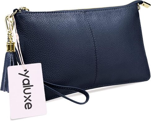 YALUXE Genuine Leather Wristlet Handbags Purses Cell Phone Pocket Clutch Wallet Crossbody Bags for Women in Kuwait