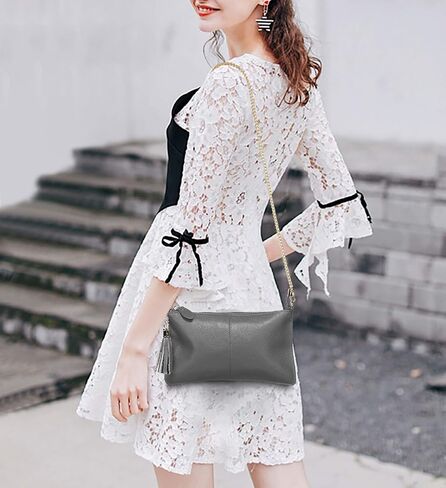 YALUXE Genuine Leather Wristlet Handbags Purses Cell Phone Pocket Clutch Wallet Crossbody Bags for Women in Saudi Arabia