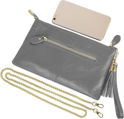 YALUXE Genuine Leather Wristlet Handbags Purses Cell Phone Pocket Clutch Wallet Crossbody Bags for Women in Saudi Arabia