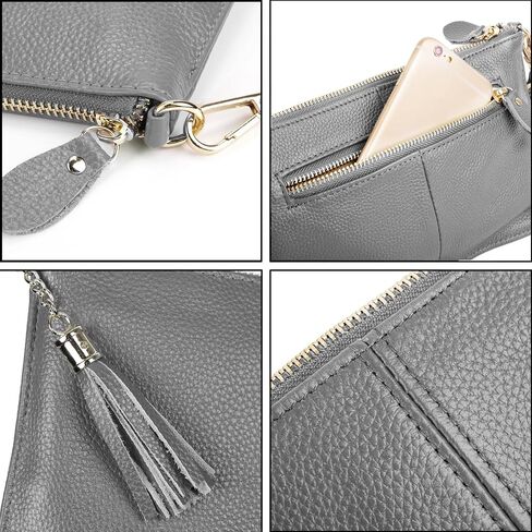 YALUXE Genuine Leather Wristlet Handbags Purses Cell Phone Pocket Clutch Wallet Crossbody Bags for Women in Saudi Arabia