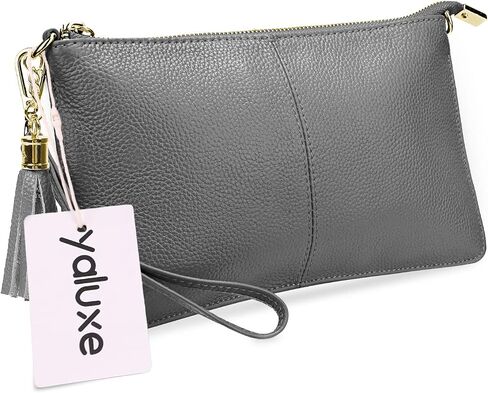YALUXE Genuine Leather Wristlet Handbags Purses Cell Phone Pocket Clutch Wallet Crossbody Bags for Women in Saudi Arabia