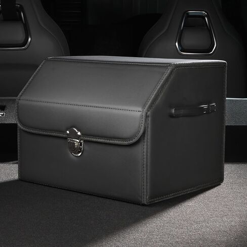Trunk Organizer,car organizers and storage,black Leather Storage Box with lid,Fiberboard,Collapsible,2K inches³(size A) in Saudi Arabia