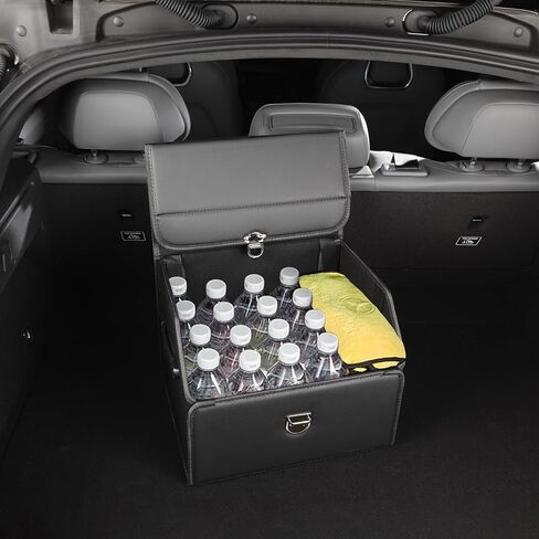 Trunk Organizer,car organizers and storage,black Leather Storage Box with lid,Fiberboard,Collapsible,2K inches³(size A) in Saudi Arabia