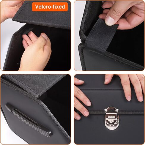 Trunk Organizer,car organizers and storage,black Leather Storage Box with lid,Fiberboard,Collapsible,2K inches³(size A) in Saudi Arabia