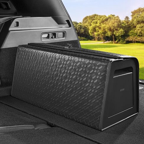 Trunk Organizer,car organizers and storage,black Leather Storage Box with lid,Fiberboard,Collapsible,2K inches³(size A) in Saudi Arabia