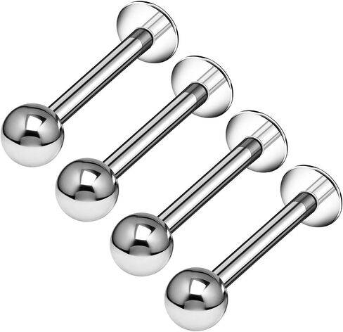 KJM FASHION 4 قطع Labret الشفاه خواتم الكرة العمودية Labret Auricle Rim للأمام حلق مونرو ثقب المجوهرات اختيار الحجم واللون in Kuwait