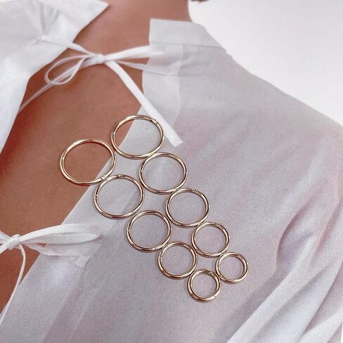 5Pairs Surgical Stainless Steel 16G Sleeper Cartilage Daith Tiny Small Hoop Earrings Mini Septum Hinged Clicker Nose Ring Helix Tragus Piercings Unisex Fashion Huggie Hoops Set 6-14MM in Saudi Arabia