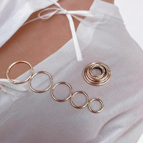 5Pairs Surgical Stainless Steel 16G Sleeper Cartilage Daith Tiny Small Hoop Earrings Mini Septum Hinged Clicker Nose Ring Helix Tragus Piercings Unisex Fashion Huggie Hoops Set 6-14MM in Saudi Arabia