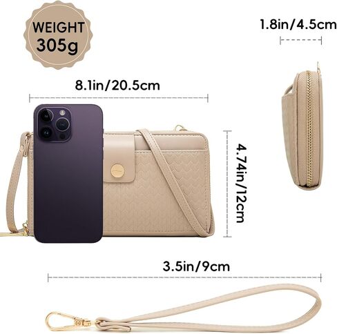 Prettyzys Wallet Women Rfid Crossbody Bag Handbag - Handmade Blocking Wristlet Clutch Zipper for Ladies Teenage Girls in Saudi Arabia